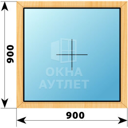 Глухое окно из сосны 900×900 ОА-41284