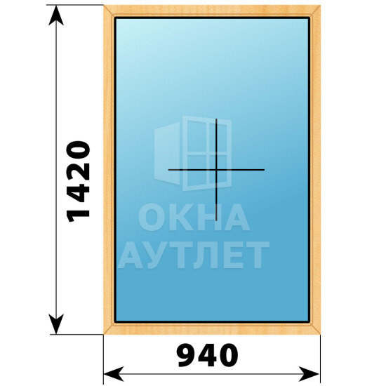 Глухое окно из сосны 940×1420 ОА-41455
