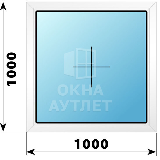 Глухое пластиковое окно 1000×1000 ОА-38395