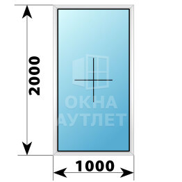 Глухое пластиковое окно 1000×2000 ОА-38042
