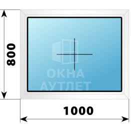 Глухое пластиковое окно 1000×800 ОА-39124