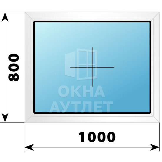 Глухое пластиковое окно 1000×800 ОА-39124