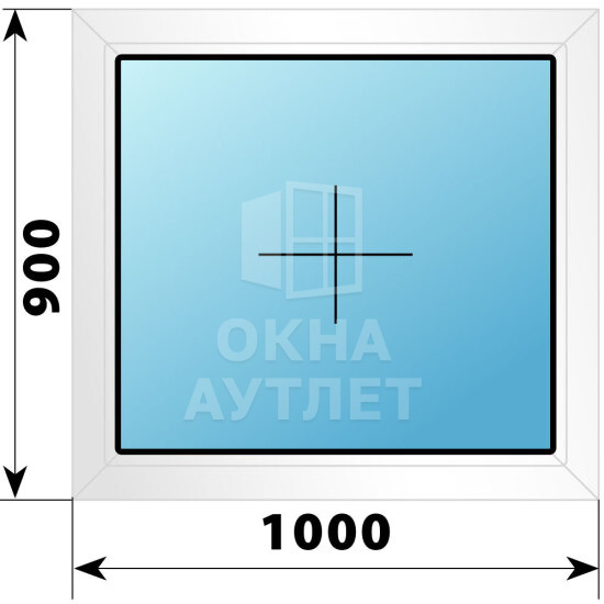 Глухое пластиковое окно 1000×900 ОА-38165