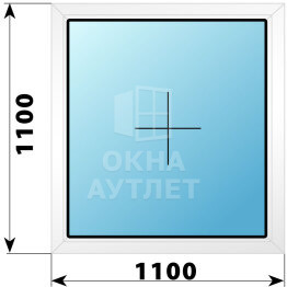 Глухое пластиковое окно 1100×1100 ОА-39181