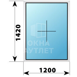 Глухое пластиковое окно 1200×1420 ОА-39247