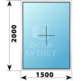 Глухое пластиковое окно 1500×2000 ОА-38066