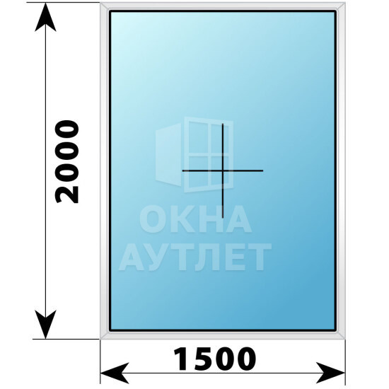 Глухое пластиковое окно 1500×2000 ОА-38066