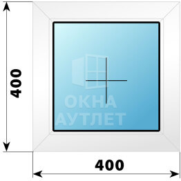 Глухое пластиковое окно 400×400 ОА-39043