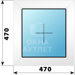 Глухое пластиковое окно 470×470 ОА-39100