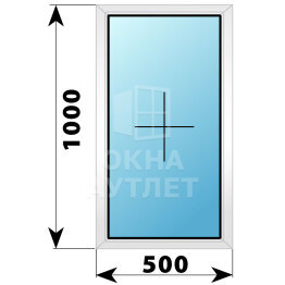 Глухое пластиковое окно 500×1000 ОА-38610