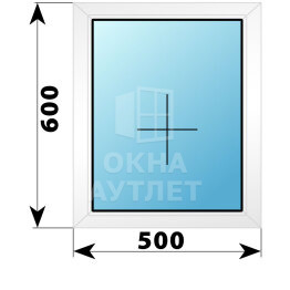 Глухое пластиковое окно 500×600 ОА-39103