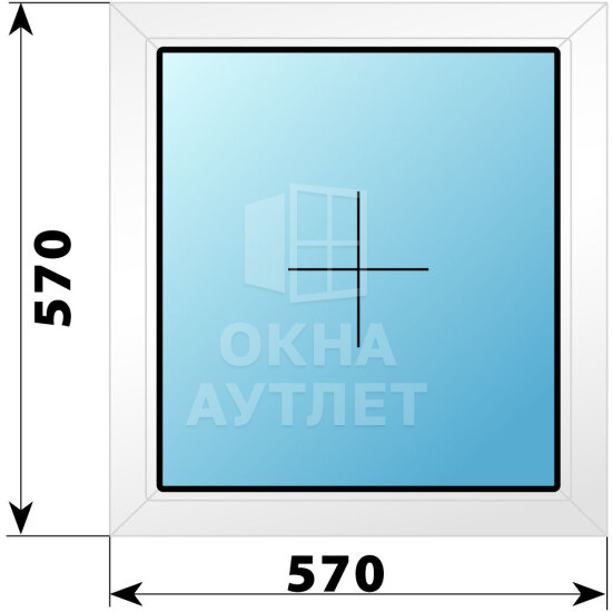 Глухое пластиковое окно 570×570 ОА-38836