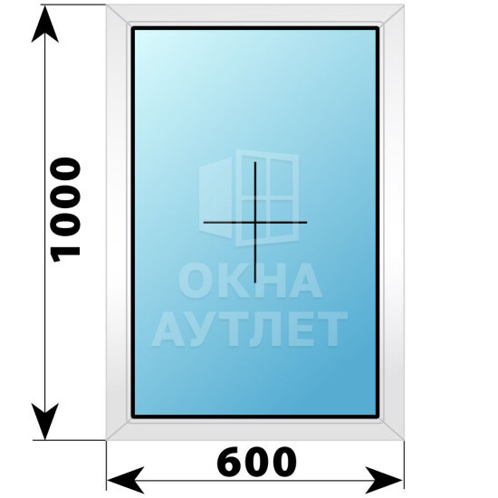 Глухое пластиковое окно 600×1000 ОА-39118