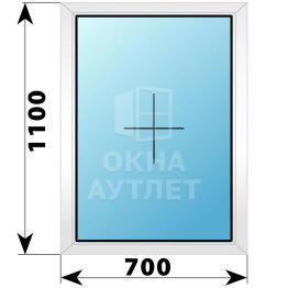 Глухое пластиковое окно 700×1100 ОА-39121