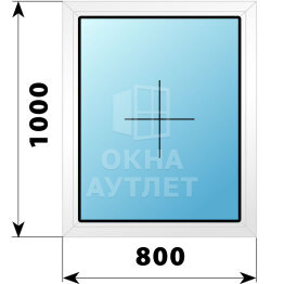 Глухое пластиковое окно 800×1000 ОА-38809