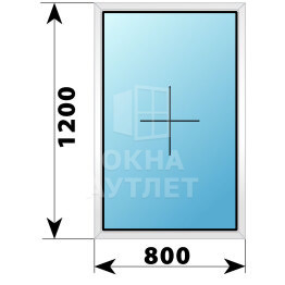 Глухое пластиковое окно 800×1200 ОА-38126