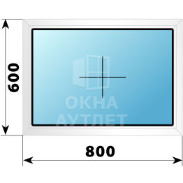 Глухое пластиковое окно 800×600 ОА-38944
