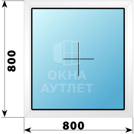 Глухое пластиковое окно 800×800 ОА-38284