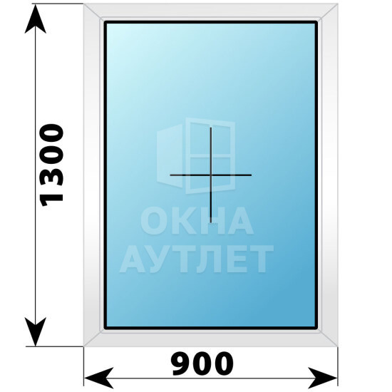 Глухое пластиковое окно 900×1300 ОА-38252