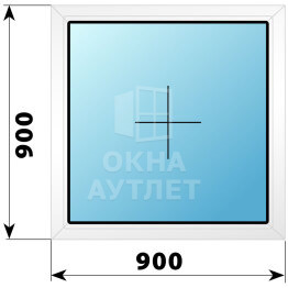Глухое пластиковое окно 900×900 ОА-38249