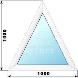 Глухое равнобедренное треугольное пластиковое окно 1000×1000 ОА-39415