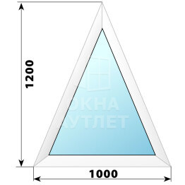 Глухое равнобедренное треугольное пластиковое окно 1000×1200 ОА-39484