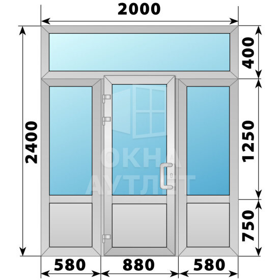 Холодная алюминиевая входная группа 2000×2400 ОА-63928