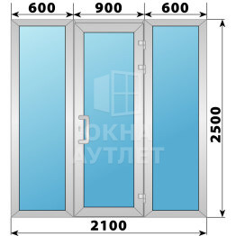 Холодная алюминиевая входная группа 2100×2500 ОА-64216