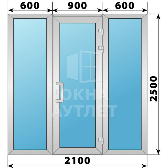 Холодная алюминиевая входная группа 2100×2500 ОА-64216