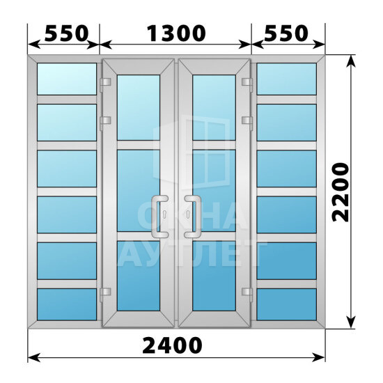 Холодная алюминиевая входная группа 2400×2200 ОА-65425