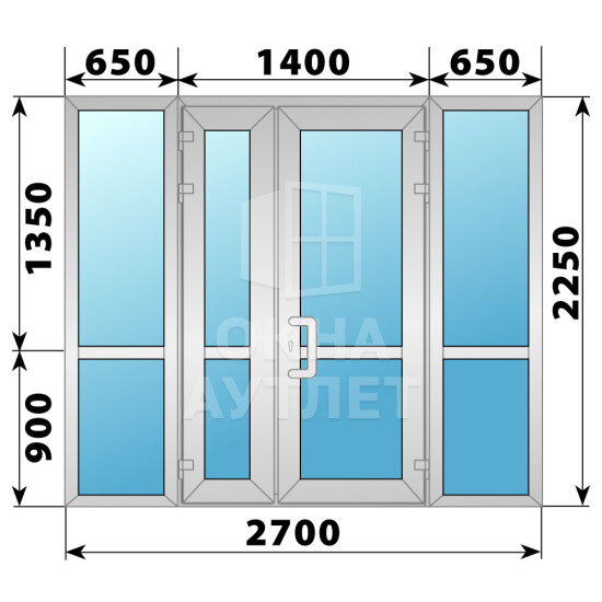 Холодная алюминиевая входная группа 2700×2250 ОА-64012