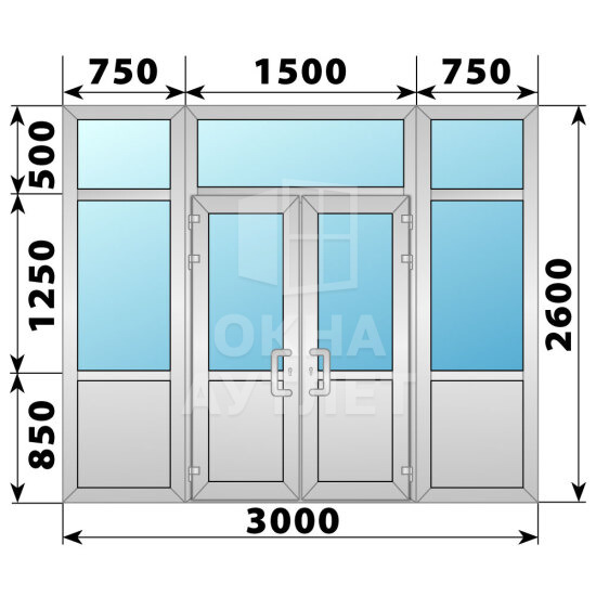 Холодная алюминиевая входная группа 3000×2600 №2 ОА-63943