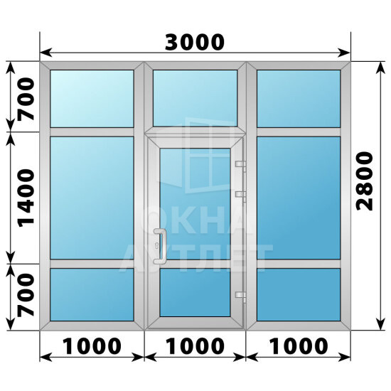 Холодная алюминиевая входная группа 3000×2800 №2 ОА-65527