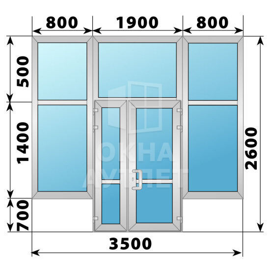 Холодная алюминиевая входная группа 3700×3300 ОА-64018