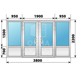 Холодная алюминиевая входная группа 3800×2200 №2 ОА-65533