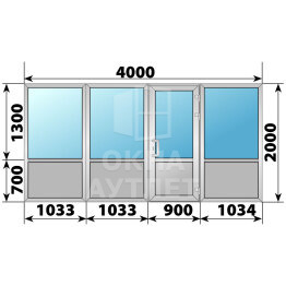 Холодная алюминиевая входная группа 4000×2000 ОА-64006