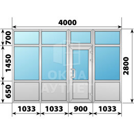 Холодная алюминиевая входная группа 4000×2800 №2 ОА-65545