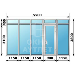 Холодная алюминиевая входная группа 5500×2800 ОА-65770