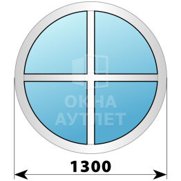 Круглое деревянно-алюминиевое окно с импостами D1300 ОА-48276