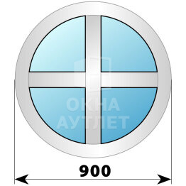 Круглое деревянно-алюминиевое окно с импостами D900 ОА-47331