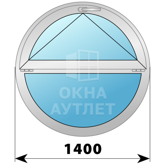 Круглое деревянно-алюминиевое откидное окно D1400 ОА-43845