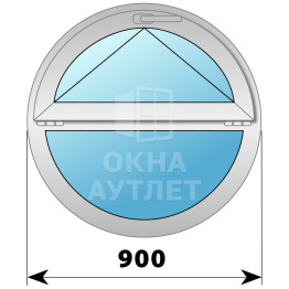 Круглое деревянно-алюминиевое откидное окно D900 ОА-48477