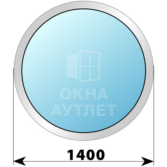 Круглое глухое деревянно-алюминиевое окно D1400 ОА-51221