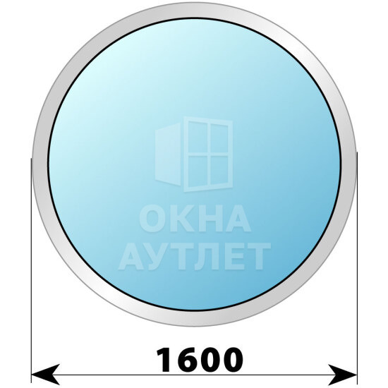 Круглое глухое деревянно-алюминиевое окно D1600 ОА-51365