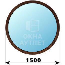 Круглое деревянное глухое окно из дуба D1500 ОА-51443