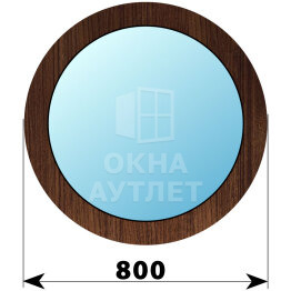 Круглое деревянное глухое окно из дуба D800 ОА-47478