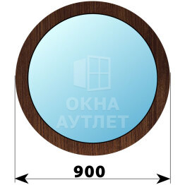 Круглое деревянное глухое окно из дуба D900 ОА-50963