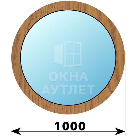 Круглое деревянное глухое окно из лиственницы D1000 ОА-50198