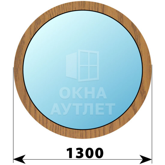 Круглое деревянное глухое окно из лиственницы D1300 ОА-43998