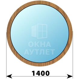 Круглое деревянное глухое окно из лиственницы D1400 ОА-50888